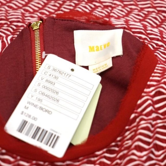 MAEVE Anthropologie Red Dora Dress Size Small - Picture 6 of 7